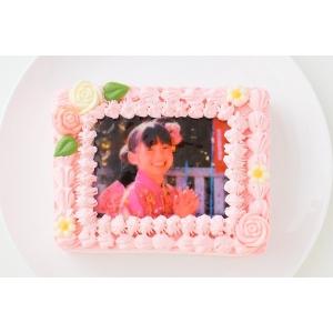 写真ケーキ ケーキ プリント 写真 ケーキ 誕生日ケーキ ケーキ 誕生日 デコレーションケーキ バースデーケーキ ホールケーキ ピンク６号 14×18センチ