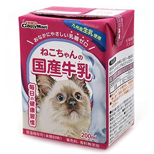キャティーマン (CattyMan) ねこちゃんの国産牛乳 ミルク 全猫種用 200ml×24個入り...