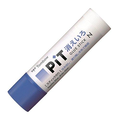 トンボ鉛筆 スティックのり 消えいろピット N PT-NC 青 本体サイズ:25x100mm/容量約...