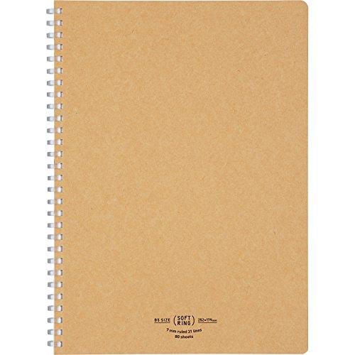 コクヨ(KOKUYO) ノート ソフトリングノート ナチュラル 80枚 セミB5 A罫 茶 ス-SV...