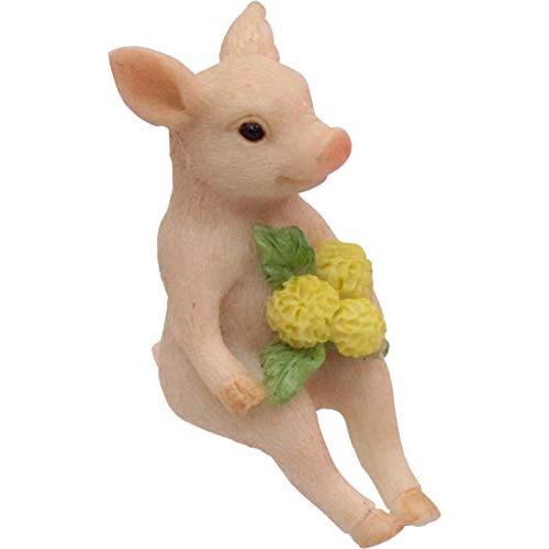 キーストーン 置物 ピッグwithフラワー フリーサイズ SITTING ANIMAL DE0439...