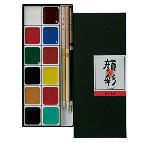 あかしや 絵具 絵手紙セット 12色 AP300-12V