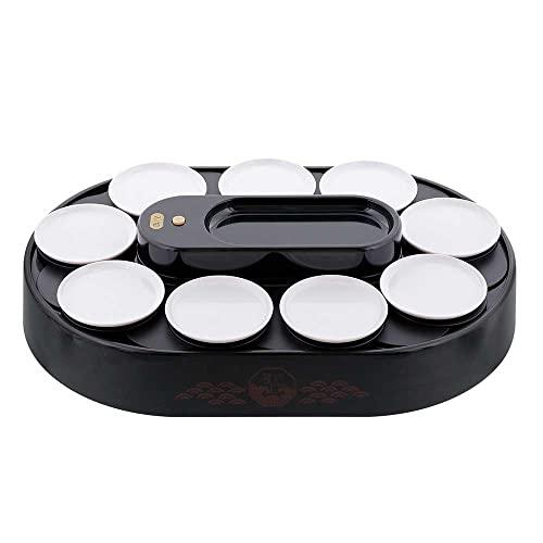 リバティーコーポレーション 回転寿司 レーン ブラック お皿 10枚付 握り寿司の型付 家庭用 電池...