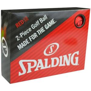 SPALDING マットカラー ゴルフボール レッド 12個