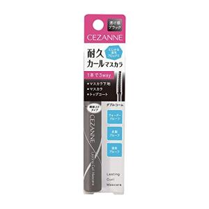 セザンヌ 耐久カールマスカラ 01 ブラック 5.0g にじみにくい ロング 繊維配合 ダブルコーム 透け感ブラック 強力カール｜santa-ge