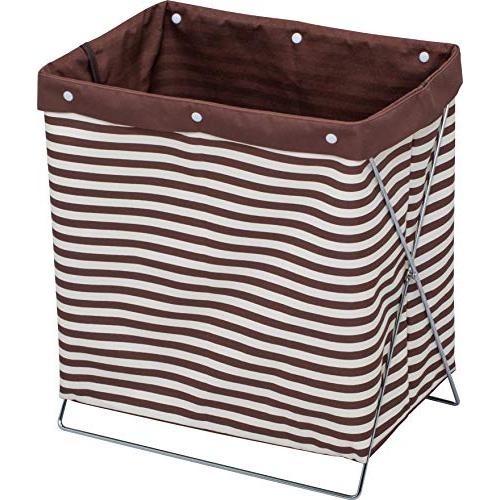 アストロ 収納ケース ブラウン ボーダー柄 W40×D26×H44.5cm 折りたためてコンパクトに...