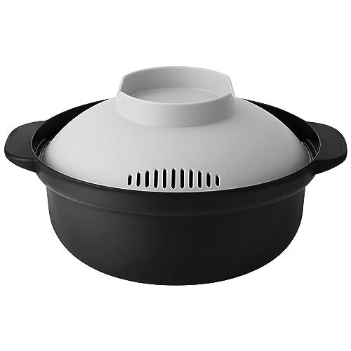 アンドエヌイー(&amp;NE) らくチン レンジ鍋 レコポ recopo ブラック 1.5L 日本製 一人...