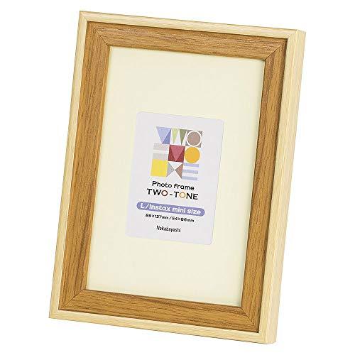 ナカバヤシ ツートン フォトフレーム L・チェキ ライトブラウン F-TMS-111-LBR
