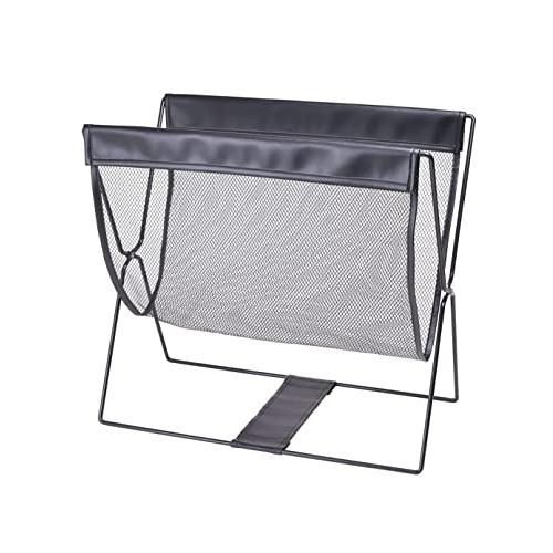 ストリックスデザイン 荷物置き レザー調 折り畳み メッシュバッグ ブラック ハンモック型 折りたた...