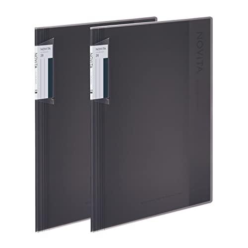 コクヨ クリヤーブック ノビータ 固定式 A4 20枚 黒 2冊セット ラ-NV20DX2SET