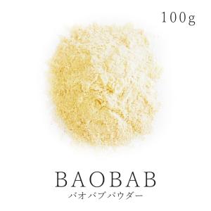 バオバブ バオバブパウダー 100g 無添加 農薬不使用 非加熱 砂糖不使用 無漂白 バオバブの実 バオバブの木 バオバブ無添加パウダー｜santarosa