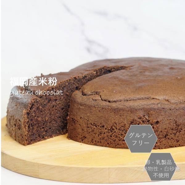 グルテンフリー ヴィーガン 福岡産米粉100% ガトーショコラ18cmホール 小麦粉 卵 乳製品 動...