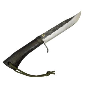 剣鉈 両刃 黒 本革サック付 150mm 剣ナタ アウトドア サバイバル キャンプ 登山 TK054 みきかじや村