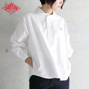 2022秋冬 ダントン DANTON 長袖丸襟ポケット付 プルオーバーシャツ JD-3564YOX レディース 綿 コットン ブラウス 2022AW