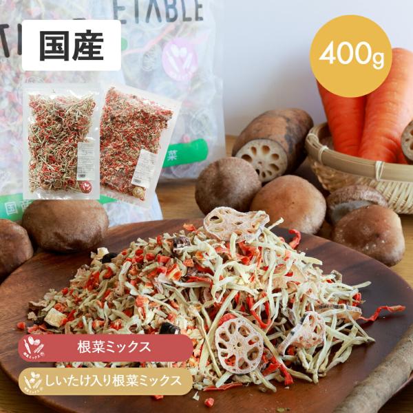 乾燥野菜 国産 ミックス 根菜 しいたけ  400g れんこん 人参 ごぼう ドライベジ 野菜ミック...