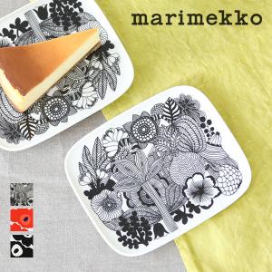 marimekko マリメッコ PLATE 15×12cm 角型プレート Siirtolapuutarha シイルトラプータルハ Unikko ウニッコ レッド ブラック 正規販売店｜santelabo