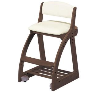 コイズミ 4ステップチェア 木製学習椅子 4STEP Chair アイボリー色 木部はウォルナット色 FDC-057WT