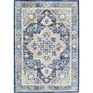 ラグ カーペット 160×230cm ブルー色 長方形 バルカン ベルギー製 ホットカーペットOK ヴィンテージテイスト