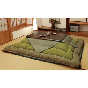 国産コタツテーブル150幅長方形＋こたつ布団厚掛敷セット ダークブラウン色 木連（もくれん）KR