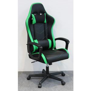 レーシングチェア 合成皮革張り 快適オフィスチェアー グリーン色（緑色） 回転事務椅子  JC-200｜sanukiya
