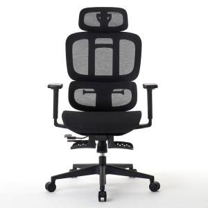 デスクチェア 多機能フルメッシュワークチェア ブラック色 ヘッドレスト付き オフィスチェア M5