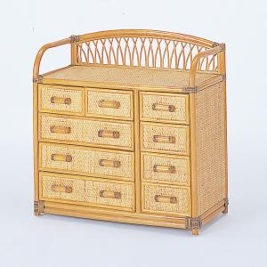 【送料込】ビンテージ バンブーラタンチェスト 籐家具 5段 引出し6杯 収納家具 今枝商店 ラタンチェスト 籐家具 チェスト6杯 ワイドタイプ 65センチ幅