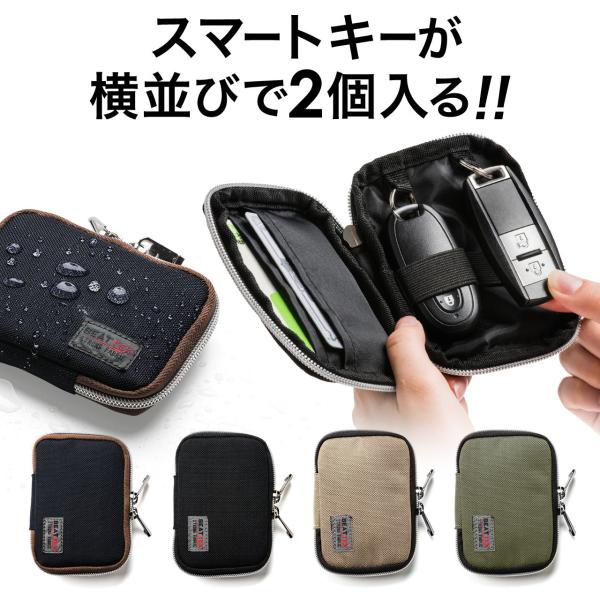 スマートキーケース メンズ キーカバー キーケース 鍵 収納 財布 インテリジェント 2個 収納 車...