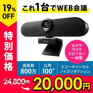 WEB会議カメラ マイク スピーカー内蔵 一体型 広角 100°800万画素 三脚対応 Zoom Microsoft Teams対応
