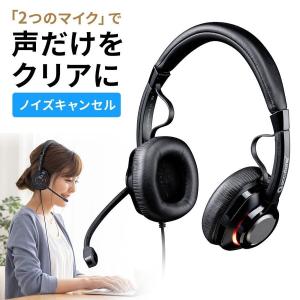 USBヘッドセット ヘッドホン ノイズキャンセリングマイク 両耳 有線 テレワーク コールセンター Zoom/Microsoft Teams/PS4/PS5対応