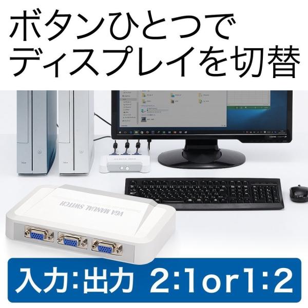 ディスプレイ切替器 2ポート モニター 切替器 VGA モニタ 400-SW003