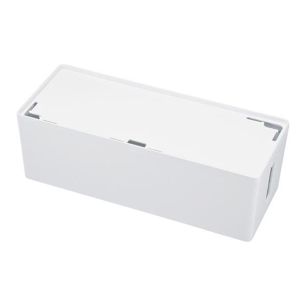ケーブル＆タップ収納ボックス Lサイズ ホワイト（CB-BOXP3WN2）