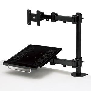 ブラック モニターアーム クランプ式 SANWA SUPPLY（サンワサプライ） モニターアーム 27インチ対応