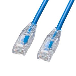 LANケーブル CAT6A カテゴリ6A ツメ折れ防止 やわらか スリム より線 5m 青 ブルー KB-SL6AYS-05BL