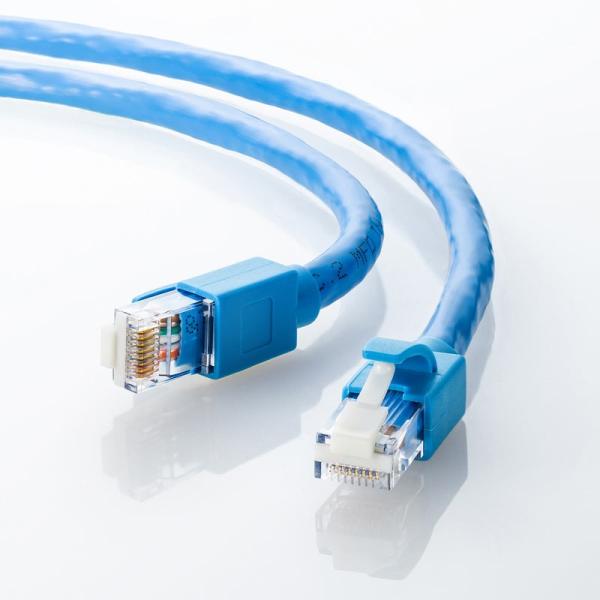 Cat6A LANケーブル  ブルー 10m 爪折れ防止カバー（KB-T6ATS-10BL）