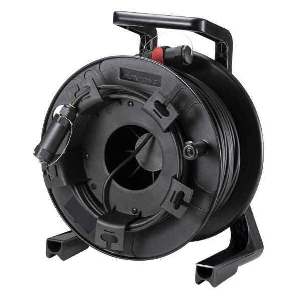 ドラム付き光ファイバHDMIケーブル ブラック 100m 回転式 巻き取り式 8K/60Hz 4K/...