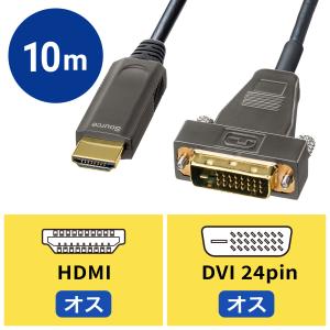 HDMI-DVI AOC 光ファイバケーブル 10m