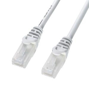 LANケーブル カテゴリ5e CAT5e カテ5e LAN ケーブル ランケーブル 通信 柔らか より線 ツメ折れ防止 1m ホワイト（LA-Y5TS-01）｜sanwadirect