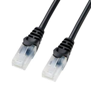 LANケーブル カテゴリ5e CAT5e カテ5e LAN ケーブル ランケーブル 通信 柔らか より線 ツメ折れ防止 20m ブラック（LA-Y5TS-20BK）｜sanwadirect