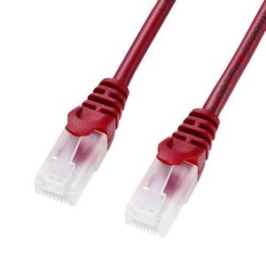 LANケーブル カテゴリ5e CAT5e カテ5e LAN ケーブル ランケーブル 通信 柔らか より線 ツメ折れ防止 20m レッド（LA-Y5TS-20R）｜sanwadirect