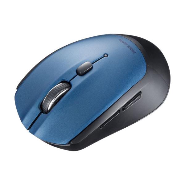 Bluetoothマウス 5ボタン ブルーLEDセンサー ブルー（MA-BB509BL）