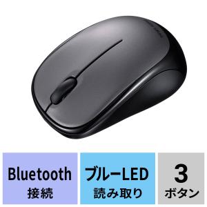 静音BluetoothブルーLEDマウス ダークシルバー（MA-BBS311DS）｜sanwadirect