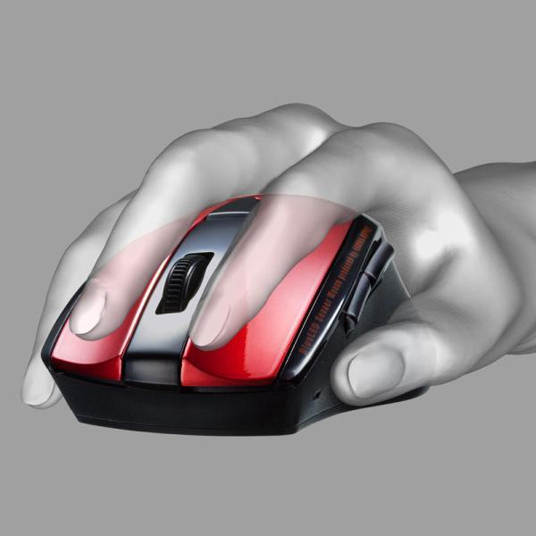 サンワサプライ 静音BluetoothブルーLEDマウス 5ボタン レッド（MA-BTBL167R）