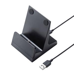 スマホ充電スタンド マグネット式 置くだけ充電 microUSB/Type-C（PDA-STN28BK）｜sanwadirect