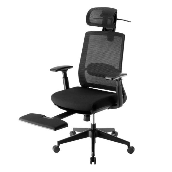 オフィスチェア メッシュ シンクロロッキング 3Dアームレスト ハイバック 座面メッシュ オットマン...