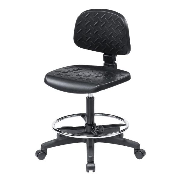 作業用椅子 キャスター付 ワークチェア 作業チェア ポリウレタン一体成型 滑り止め加工 撥水加工 フ...