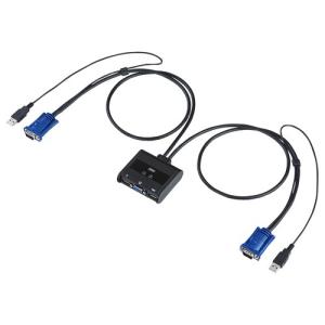 USB切替器 ディスプレイ切替器 パソコン 切替器 切り替え 共有 自動 USB マウス キーボード VGA モニター 2:1（SW-KVM2UUN）｜sanwadirect