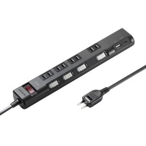 SANWA SUPPLY USB連動タップ 延長 3Pプラグ 8個口 パソコン本体 SANWA SUPPLY USB連動タップ 延長 3Pプラグ 8個口 パソコン本体