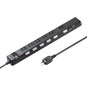 SANWA SUPPLY 電源タップ 延長コード 節電タップ 6個口 ブラック