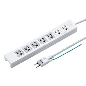 電源タップ 3P抜け止め 7個口 2m 集中スイッチ 雷ガード マグネット付き