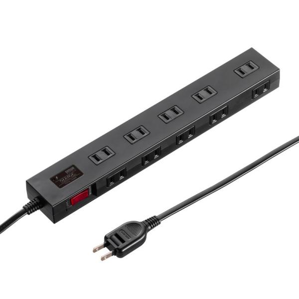 電源タップ 10個口 2m 延長コード コンセント マグネット 雷ガード 一括集中スイッチ付き 電源...